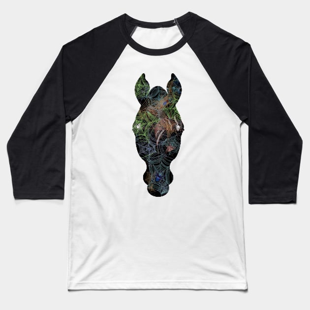 Web Head Horse v3 Baseball T-Shirt by AJ Leibengeist